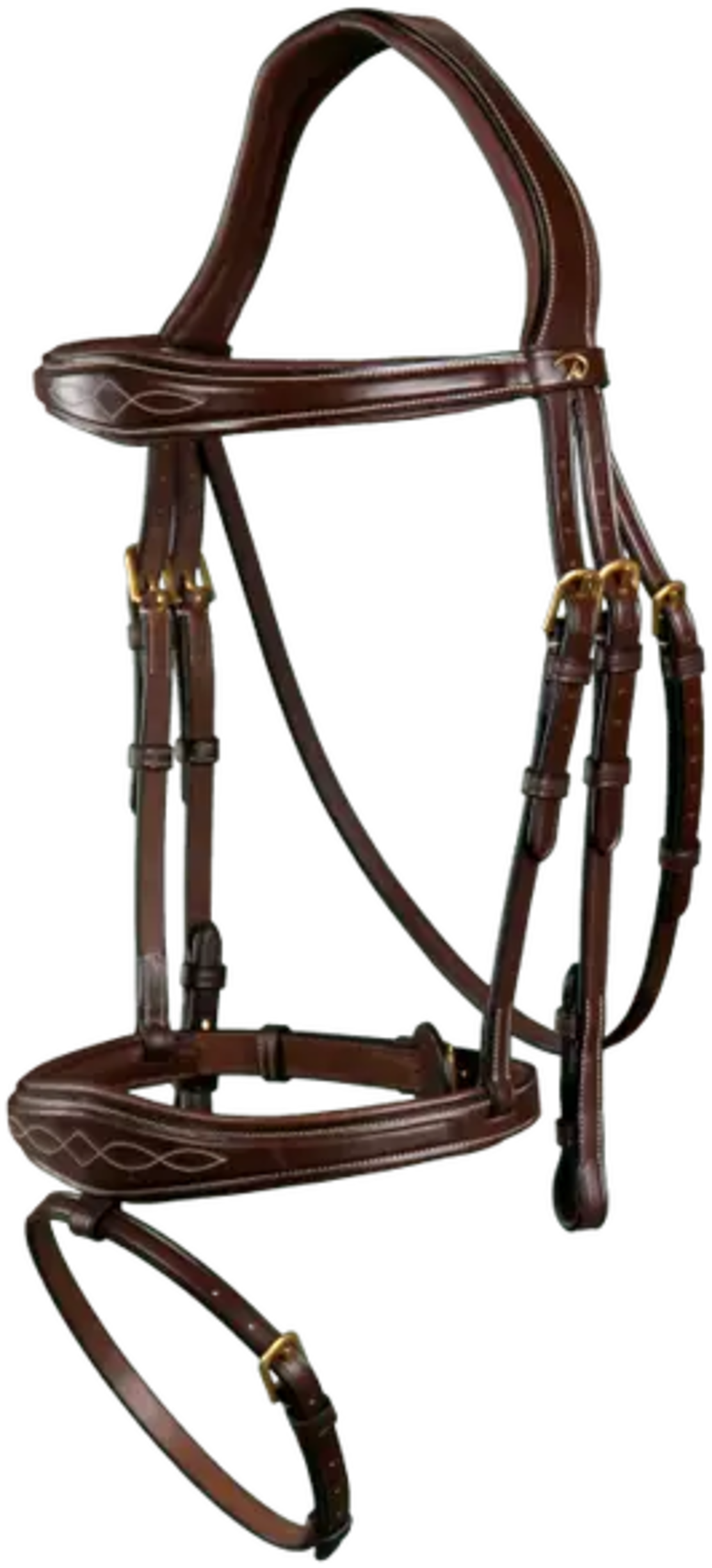 D-Collection Anatomical Bridle with Combined Noseband, Full - Brown
