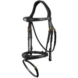 D-Collection Anatomical Bridle with Combined Noseband, Full - Black