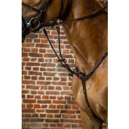 Martingaalvork met Elastische Ring, Warmbloed D-Collectie - Bruin