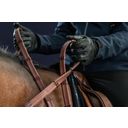 D-Collection - 1/2'' (13mm) Rubber Reins with 7 Leather Bars, Full  - Brown