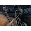 D-Collection - 1/2'' (13mm) Rubber Reins with 7 Leather Bars, Full  - Black