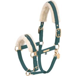 ESKADRON Faux Fur Leather Halter, Vintage Green - Cob