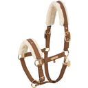 ESKADRON Faux Fur Leather Halter, Almond