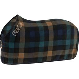 Fleece Sweat Rug, Checkered Black-Green-Blue-Almond - XL