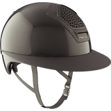 Casque d'Équitation Voronoï Carbon - sans Protection des Tempes, Noir Brillant