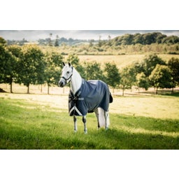 Rambo 1680D Turnout 50g Navy/Thunderstorm Grey & Silver - 140 cm