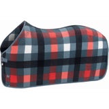 FLEECE CHECK Sweat Rug, steel blue-white-navy-coral blossom