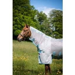 Horseware Ireland AmEco Bug Buster Plus, Silver/Sky Blue - 140 cm