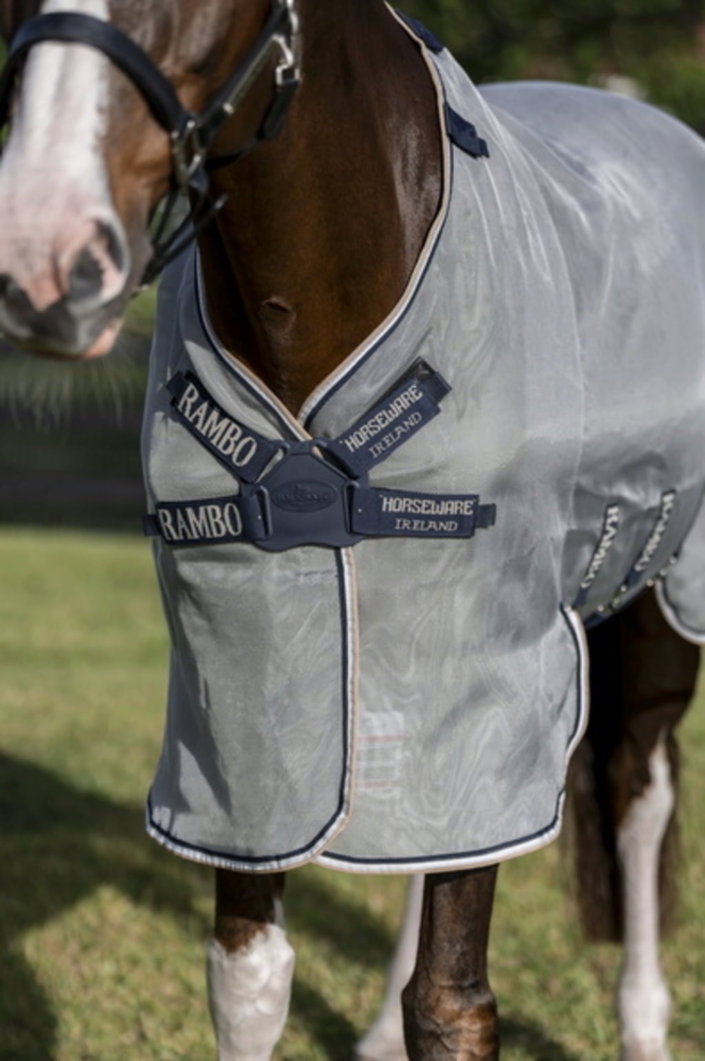 Rambo Protector Fieldsafe Plus 'Silver/Navy, White&Beige' - 155 cm