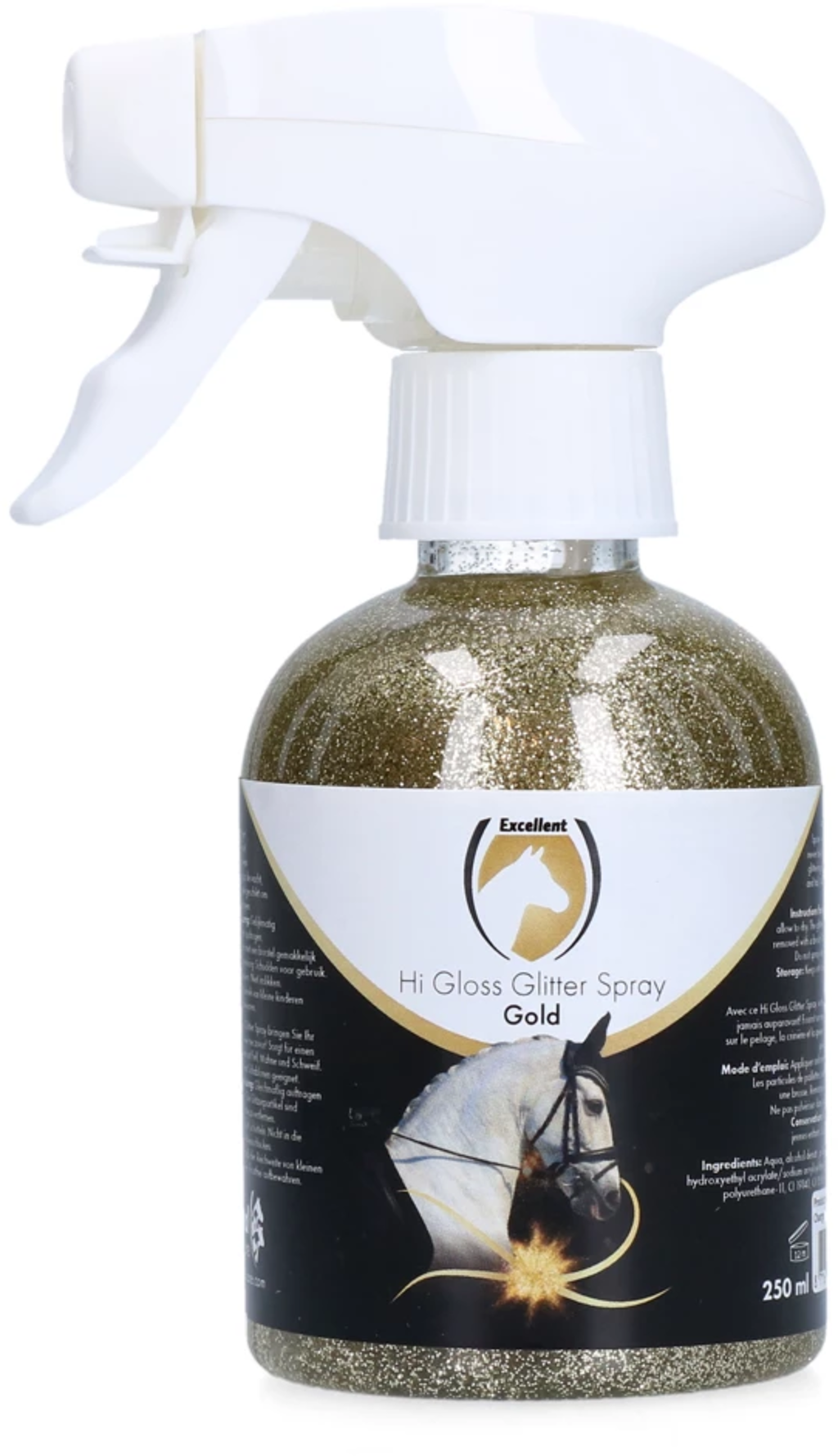 Glitzerspray 'Excellent Horse Hi Gloss Glitter Spray', Gold (250 ml)