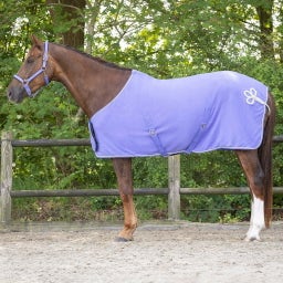 QHP Fleecedecke mit Ornament, Lila/Silber - 105 cm