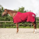 Fleecedecke mit Ornament, Bordeaux/Silber