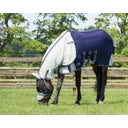 QHP Fliegendecke mit Hals & Haube, Blau - 90 cm