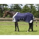 QHP Fliegendecke mit Hals & Haube, Blau - 90 cm