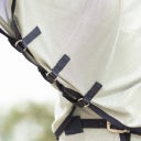 QHP Fliegendecke mit Hals & Haube, Grau - 90 cm