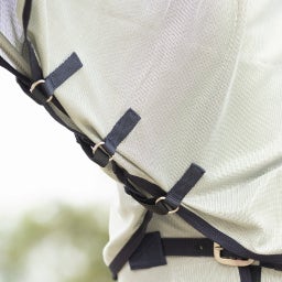 QHP Fliegendecke mit Hals & Haube, Grau - 90 cm