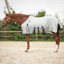 QHP Fliegendecke mit Hals & Haube, Grau - 90 cm