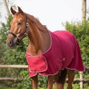 Fleecedecke mit Ornament, Bordeaux/Silber - 105 cm