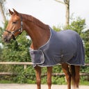QHP Fleecedecke mit Ornament, Grau/Silber - 105 cm
