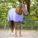 QHP Fleecedecke mit Ornament, Lila/Silber - 105 cm