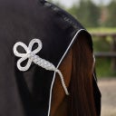 Coperta in Pile con Decorazione, Nero/Argento - 105 cm