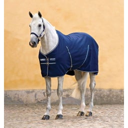 Rambo Stable Sheet, Navy/Thunderstorm Grey & Silver, 145 cm - 1 Stück
