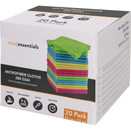 nice essentials Set di Panni in Microfibra - 32 x 32 cm - 20 pz.