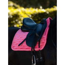 Dressurschabracke Velvet Monogram scarlet pink