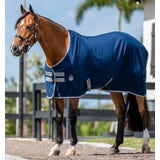 Amigo Stable Sheet, Navy/Titanium Grey & Silver, 145 cm