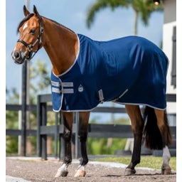Amigo Stable Sheet, Navy/Titanium Grey & Silver, 145 cm - 1 Pc
