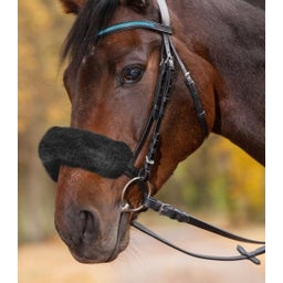 Lammfell Nasen- oder Genickpolster, schwarz - 27 cm