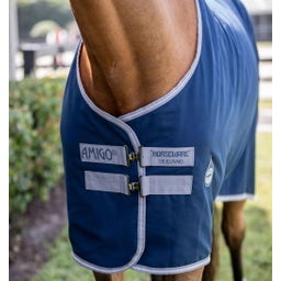 Amigo Stable Sheet, Navy/Titanium Grey & Silver, 145 cm - 1 Pc