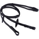 Rênes Antidérapantes avec Butées en Cuir, Noires, Poney