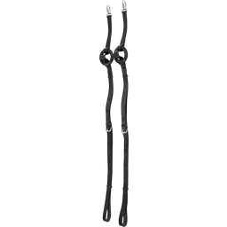 Side Reins with Rubber Rings, Full, Black - 1 Pair