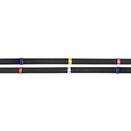 Non-Slip Reins with Multi-colour Bars, Full, Black - 1 Pc