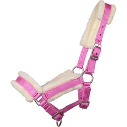 QHP Fohlenhalfter mit Pelz rosa