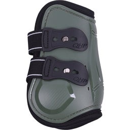 QHP Champion Bell Boots, olive green - Pony
