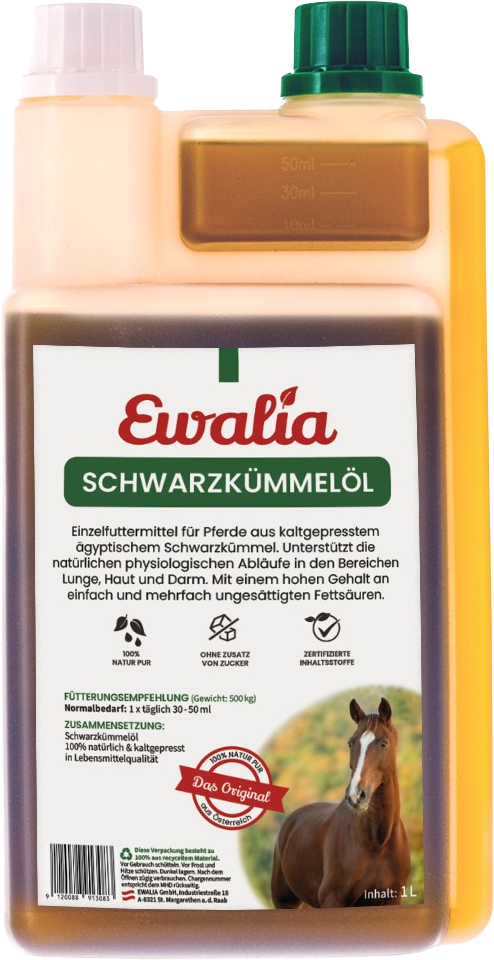 Ewalia Zwarte Komijnolie voor Paarden - 1 L