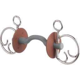 Комбинирана двойна юзда с дъговидна щанга за езика, мека - 130 mm