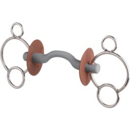 Brzda 3-Ring Snaffle with Tongue Port Bar, hard - 