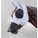 Fliegenmaske Puck mit Nasenschutz, silbergrau