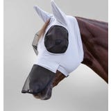 Fliegenmaske Puck mit Nasenschutz, silbergrau