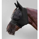 Fliegenmaske Puck mit Nasenfransen, schwarz