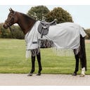 Попона против мухи за езда Protect с ресни, сребристосива - 145 cm