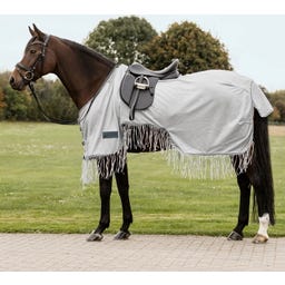 Flugridtäcke Protect med Fransar, Silvergrå - 125 cm