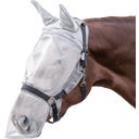 Fliegenmaske Premium für Halfter mit Ohren- & Nasenschutz, silbergrau