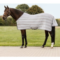 Economic Fly Rug with Crossover Straps, Silver Grey / Grey - 145 cm