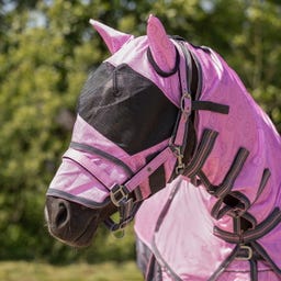 Fliegendecke Collection mit Hals und Haube, Cherry Pink - 105 cm
