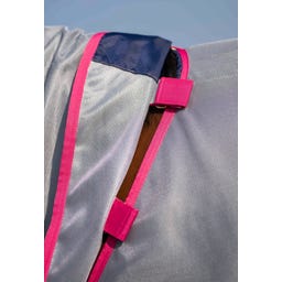 Bucas Buzz-Off Fly Rug with Neck, blue/blossom - 135 cm