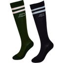 Socken Stripes, 2er Set, Marineblau/Dunkelgrün